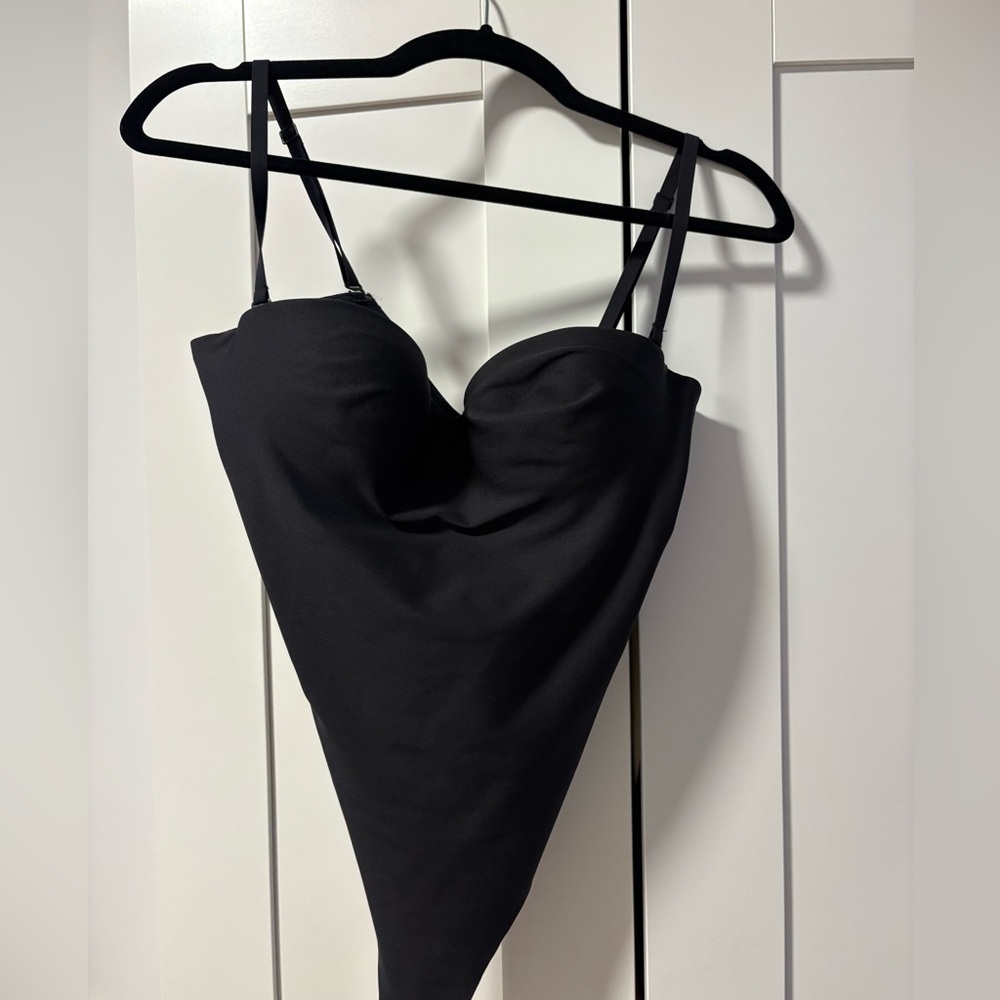 Skims Black Strap Bodysuit with Sweetheart Neckline - Picture 4 of 6